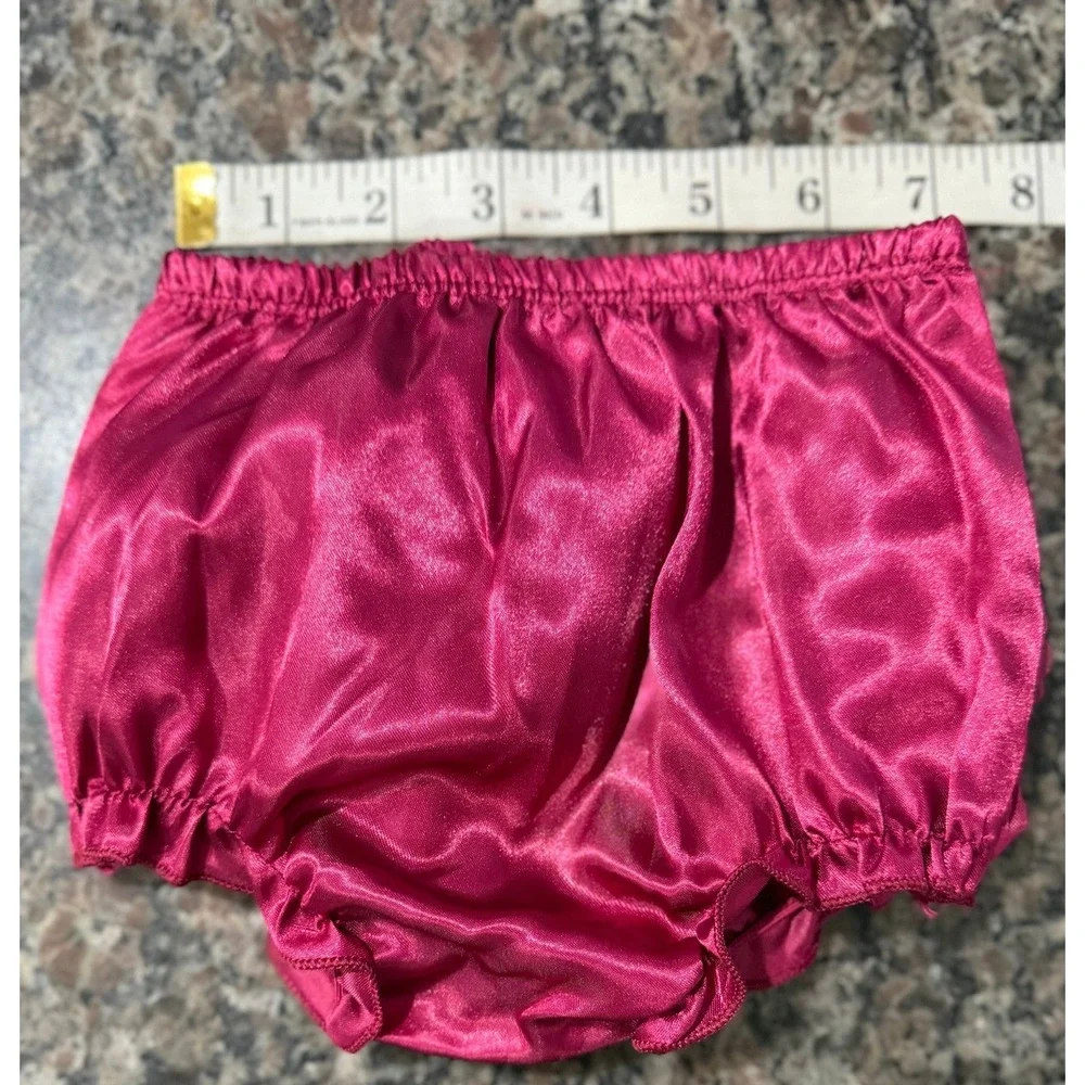 Ruffle‎ Butts Baby Girls Pink Satin Rosette Diaper Cover Bloomers Magenta Floral